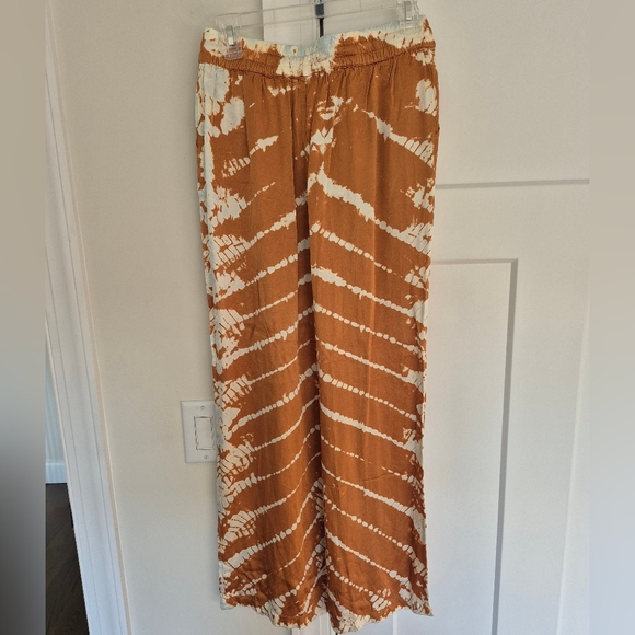 Young Fabulous & Broke Pants Satin Copper Print Pull On Wide Leg Size S NEW - Picture 4 of 12